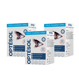 OPTÉSOL EYELID CLEANSING WIPES 30 PACKS BUNDLE OF 3