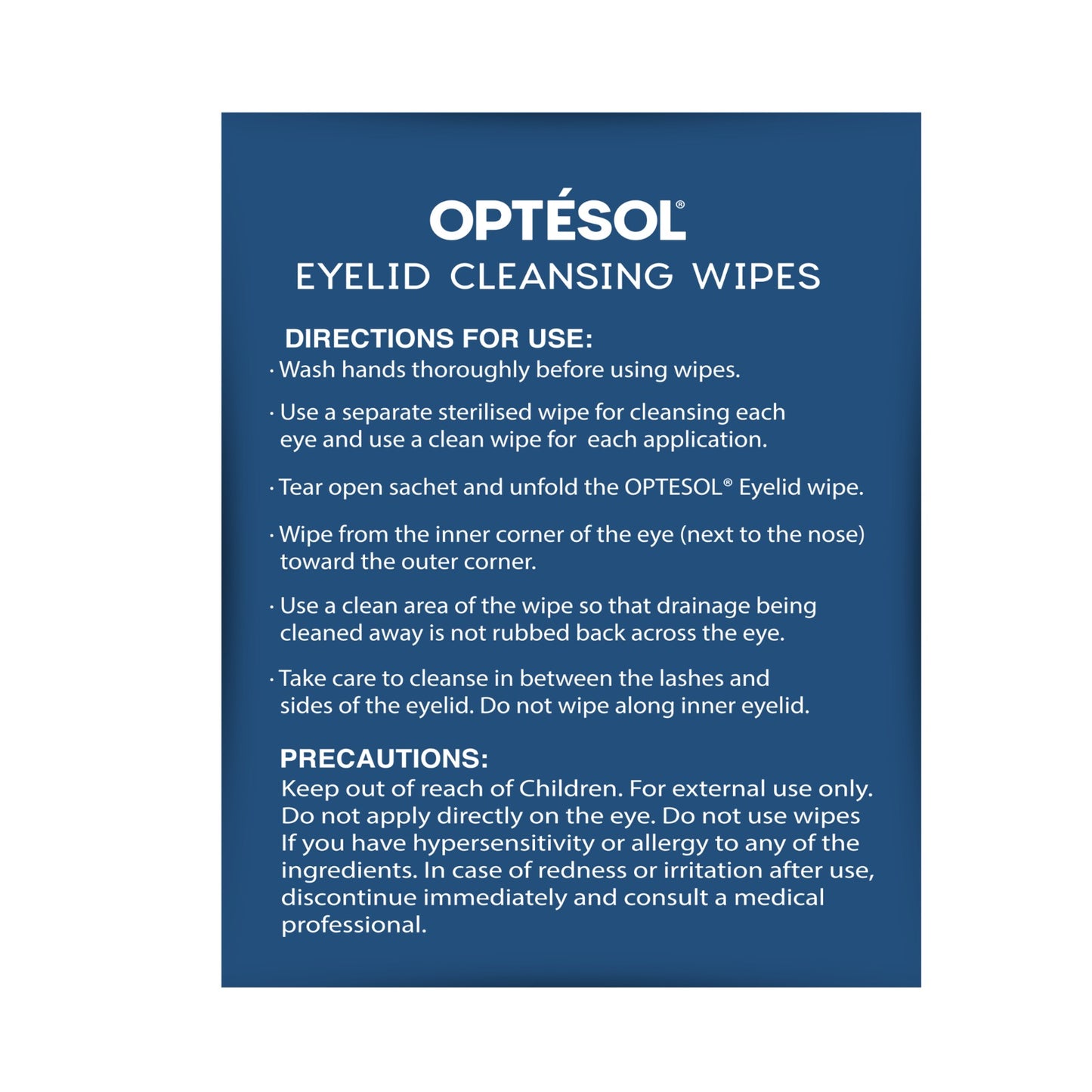 OPTÉSOL EYELID CLEANSING WIPES 30 PACKS