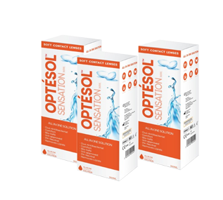 OPTÉSOL SENSATION ALL IN ONE SOLUTION SOFT LENSES 360ML PACK OF 3